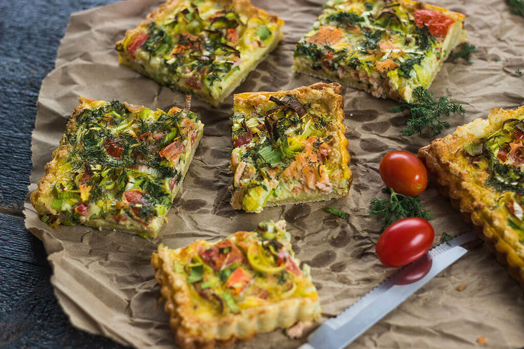 quiche met zalm