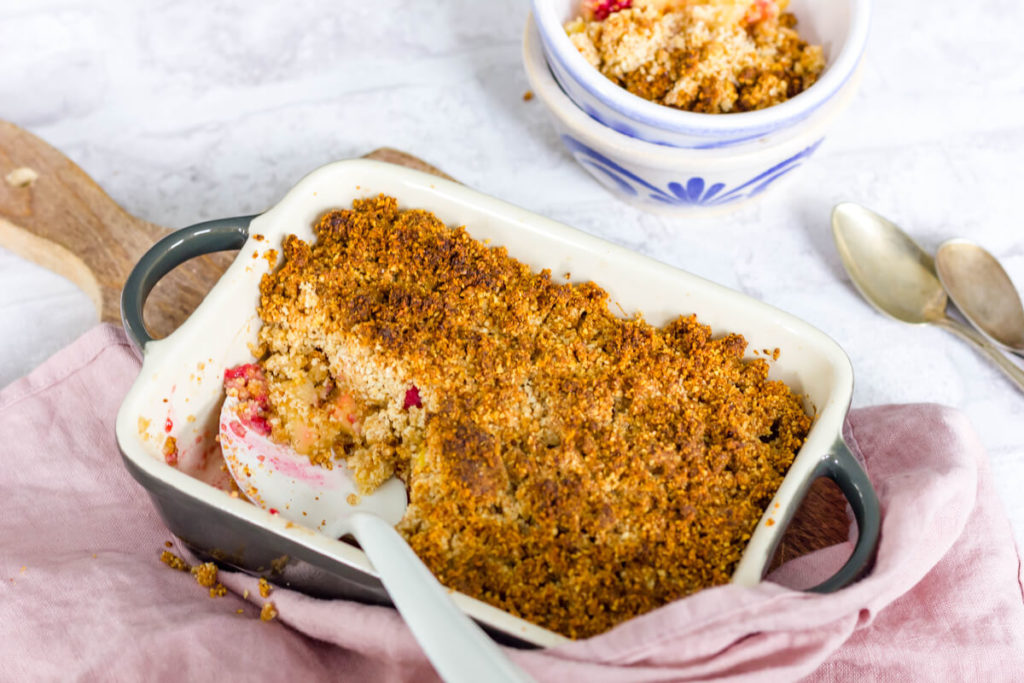 Paleo recept appel-framboos crumble